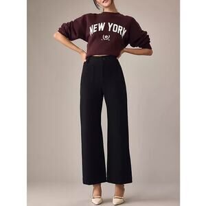 Anthropologie Maeve The Colette Women Pants Size 29T Black Wide Flare Leg Linen